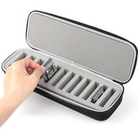 Grooming Clipper Blade Home Storage Case Holder Organizer - Hard Travel Carrying Storage Holds 12 Blades Bag