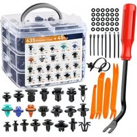635PCS Plastic Fastener Kit Door Trim Panel Retainers Bumper Push Fasteners Fender Flare Grille Radiator Cover Retainer 45 Tools