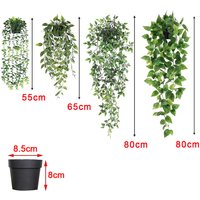 4X Artificial Hanging Plants in Pots Indoor Fake Trailing Plants Home Office UK