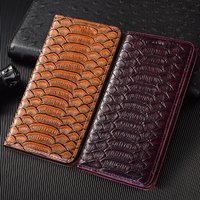 Python Genuine Leather Flip Case For Samsung Galaxy A04 A14 A24 A34 A54 A05 A15 A25 A35 A55 A06 A16 A26 A36 A56 Cover Cases