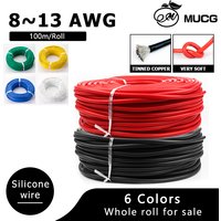 100m/roll 6Colors Silicone wire Car battery Silicone cable Power Electrical extension wires Flexible wire 8 9 10 11 12 13 AWG