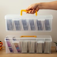 14-Piece Large-Capacity Card Storage Set — Includes 2 Large Boxes and 12 Small Boxes — Snap-Lock Transparent PP Multi-Compartmen