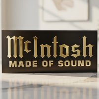 McIntosh Wall Sign – Gold Mirror Acrylic Home Theater Plaque for Movie Room Sound Room and Media Premium Cinema Decor