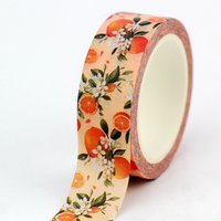 NEW 1PC 10M Decor Orange White Floral Leaves Fruit Washi Tape for Scrapbooking Masking Tape Journaling Cute Stationery