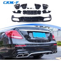 ABS Rear Bumper Lip Diffuser Spoiler with Exhaust Tips for Benz E Class W213 E200 E260 E300 2017-2019 E63 Style Diffuser