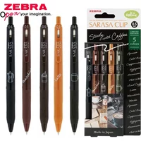 3/5pcs New Japan ZEBRA Gel Pen Set Retro Color 0.5mm JJ15 SARASA Series Coffee Limited Kawaii School Office Stationery