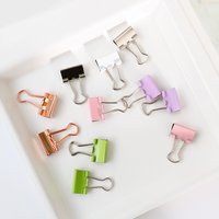 25pcs coloful Metal Binder Clips 15mm 19mm Notes Letter Paper Clip Office Supplies Binding Securing Clip Prod