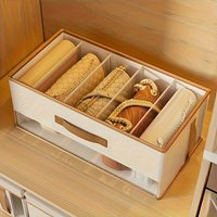 Large Capacity 5-Drawer Organizer, Non-Woven Fabric Storage Box with Handles, Dustproof Purse Bag Holder for Bedroom Closet