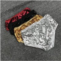 Lady Dance Glitter Slim Bottoms Chic Plus Size Short Pants Glossy Sequin Gold Women's Sexy Party Club Shorts