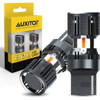 AUXITO 2pcs Canbus 7440 W21W LED Turn Signal Light Bulbs Error Free 2200K Amber Car Front Rear Indicator Light T20 With Fan 12V