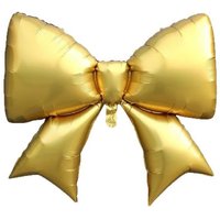 1PCS Striped Bow Balloon Bowknot Shaped Theme Foil Matte Kids Birthday Party Decor for Photo Props Anniversary Event Decoration