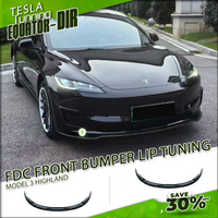 For 2024-2025 Tesla Model 3 Highland Bumper Lip Front Guard Trim Spoiler ABS Black Carbon Body kit Front Lip Accessori auto