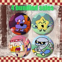 Bfdi Battle For D-Dream Island 4-piece set Pins Backpack Clothes Jewelry Accessories Round Brooch Button Badge Collection Gifts