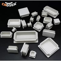 1/2/5/10 Pcs White Rectangle/Square Blanking End Cap Table Leg Foot Pad Steel Pipe Insert Plug 15x15mm -50x100mm