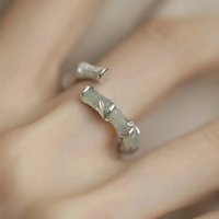 925 Sterling Silve Bamboo Geometry Zircon Ring for Women Girl Gift Hotan Jade Design Jewelry Dropshipping