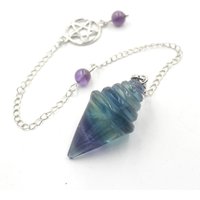 Stupa Crystal Pendant Pendulum for Divination Cone Shape Natural Gem Stone Pendant Pink Quartz Amethyst Fluorite Pendulos X238