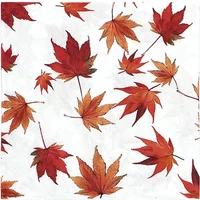 20Pcs Red Maple Leaf Grace Festival Party Printed Napkins Wine Glasses Flower Paper Placemats DIY Butterfly Bone Bart Paper