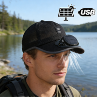 Outdoor Solar Fan Sun Hat USB Rechargeable Breathable Baseball Cap Summer Sun Protection UV Cooling Hat Portable