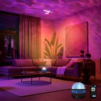 Starry Sky Galaxy Projector Stage Lights USB Remote Control Sound Activated Color Changing for Room Party Decor Holiday Gift