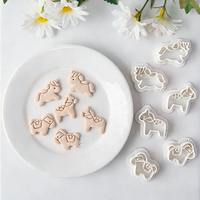 Mini Cartoon Pony Polymer Clay Cutters Chinese New Year Horse Theme Soft Ceramic Earring Cutting Molds DIY Jewelry Making Tools