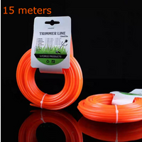 2,4mm Runde Nylon-Trimmerleine 15M, Hochleistungs-Rasentrimmerdraht, Ersatz-Mähfaden für Garten-Rasentrimmer