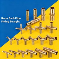 Brass Barb Pipe Fitting Straight Elbow T Y X Shape 2 3 4 Way Connector for 6mm to 19mm 8mm 10mm 14mm 16mm 4mm Copper Water Tube