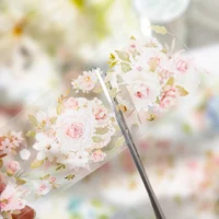 1Roll Adhesives Peach DIY Moon Tapes Supplies Spring Material Transparent Scrapbook Cut Floral Handbook Decoration 50MM