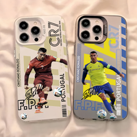 C-CR7 Cool Football phone case For iPhone 12 11 13 14 15 16 17 Max Pro Plus Air Mini Fashion TPU Silver IMD Laser Soft Cover