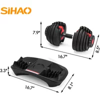 SIHAO 24KG Verstellbares Hantelset für Heimtraining Fitnessgeräte Rutschfester Griff Ganzkörpertraining Muskelaufbau für Arme