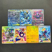 Pokemon 7pcs Mega Darkrai Luxray Chandelure Morgrem Trainer Cards DIY Holographic Texture Cards,Premium Anime Collection Card