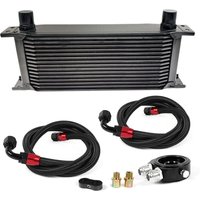 Universal 7 /10 / 13 / 16 / 19 / 25 ROW AN10 Oil Cooler British Type EngineTransmission Cooling System Radiator Silver Black