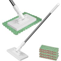 Trendy Mop With Pressure Clamping System Multifunctional Washcloth Mop Lazy Automatic Clip Cloth Flat Dusting Cleaning Wipe