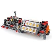 6 Speed Gearbox+V16 Engine Building Blocks Manual Transmission Model MOC Kit Puzzle Bricks DIY Creative Assembled Kid Toys