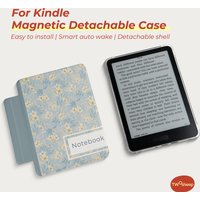 Twosheep suit for Kindle 11th Colosoft Paperwhite 12th 11th 10th 7th Magnetic Detachable Clear Back Auto Wake Sleep Floral Style