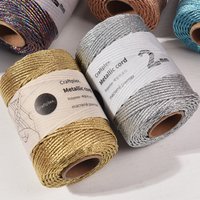 2mm Core-Wrapped Rope, Gold and Silver White Hook-Wrapped Rope, DIY Handmade Braided Rope, Christmas Rope, Gift Wrapping Rope
