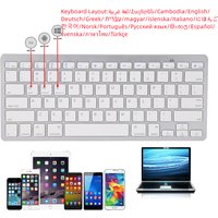78 Keys Wireless Keyboard Bluetooth-compatible Russian/Korean/Hebrew/Spanish/Arabic for iPad Air Pro for Windows/Android Laptop