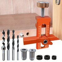 Szablon do montażu drzwi szafek 2w1, pozycjoner do montażu z mechanizmem odbicia z prowadnicą wiertarską 6/8/10mm, przyrząd do wiercenia otworów w panelach drzwi szaf.