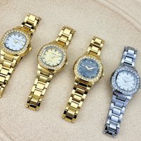 Vintage Ladies Watch with Horizontal Striped Dial and Classic Design