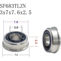 SHQLDPB 10pcs Fanged Ceramic Bearings SF683TLZN 3x7x7.6x2.5mm For Russian Made Handpiece