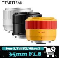 TTArtisan AF 35mm F1.8 II Large Aperture Portrait Lens Wide Angle Auto Focus Lens for Fuji X-S10 X-Pro3 Sony A7M2 Nikon Z50