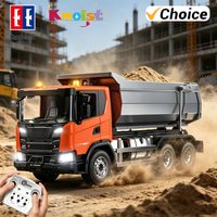Double E E593 1/20 Alloy RC Dump Truck Car Sound Light Children Car Engineering Vehicle Model Toys Gifts for Adults Boys Kids