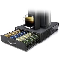 Vertuoline Capsule Storage Drawer Vertuo Coffee Holder Metal Multiple Flavors Pods Organizer 40 Pcs Capacity