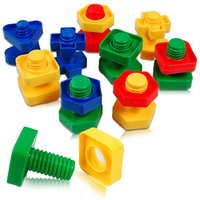 5Set Screw Building Blocks Plastic Insert Blocks Nut Shape Toys for Educational Toys Montessori Scale Models Gift