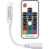 17 Key RF Wireless Remote LED Controller, DC 5V/12V/24V for 5050 3528 5630 LED Strip Lights, Mini 4-Pin RF LED RGB Controller