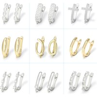 1 Pair Earring Hooks 18K Gold/ Rhodium Plated Supplies For Jewelry Wholesale Diy Jewelry Making Accessories For Women