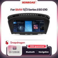 BONROAD Radio samochodowe z androidem CarPlay 8GB 128GB dla BMW 5 serii E60 E61 E63 E64 E90 E91 E92 E93 CCC nawigacja multimedialna GPS