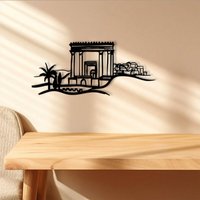 Metal Wall Art Aluminium Board Home Decor Geometric City Map Metal Sign for Living Room Bedroom