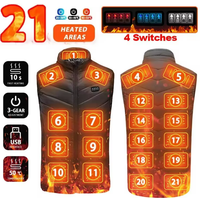 21 beheizte Westenzonen, elektrisch beheizte Jacken für Herren und Damen, Sportbekleidung, beheizter Mantel, Graphen-Heizmantel, USB-Heizjacke für Camping
