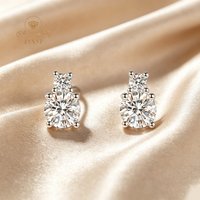 0.5ct D Color Moissanite S925 Silver Four Claw Minimalist Stud Earrings GBA Certified Women's Jewelry Girl Gift Non-allergic