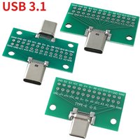 2PCS USB 3.1 Type-C Male To Female Test PCB Board Adapter Type C 24P 2.54mm Connector Socket for Data Line Wire Cable Transfer